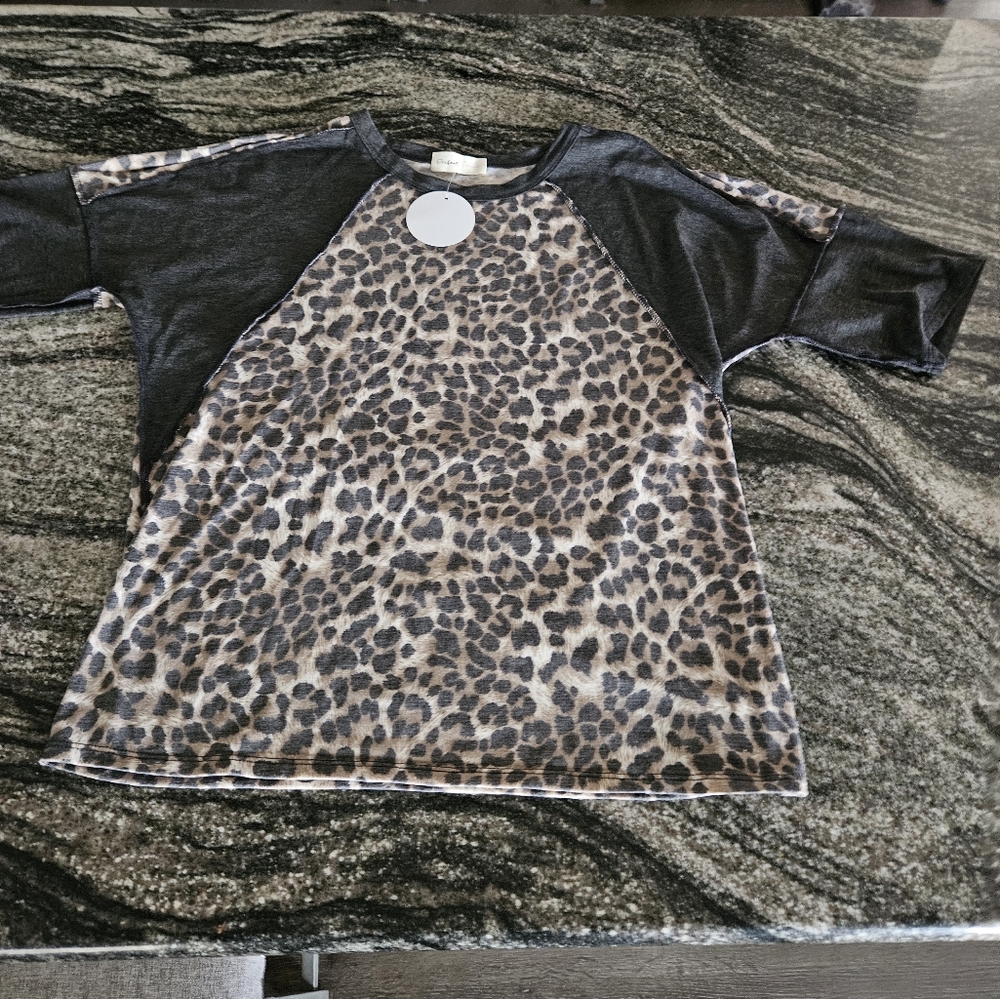 A Girl Thing Leopard Print Short Sleeve Tee